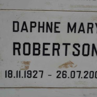 ROBERTSON Daphne Mary 1927-2002
