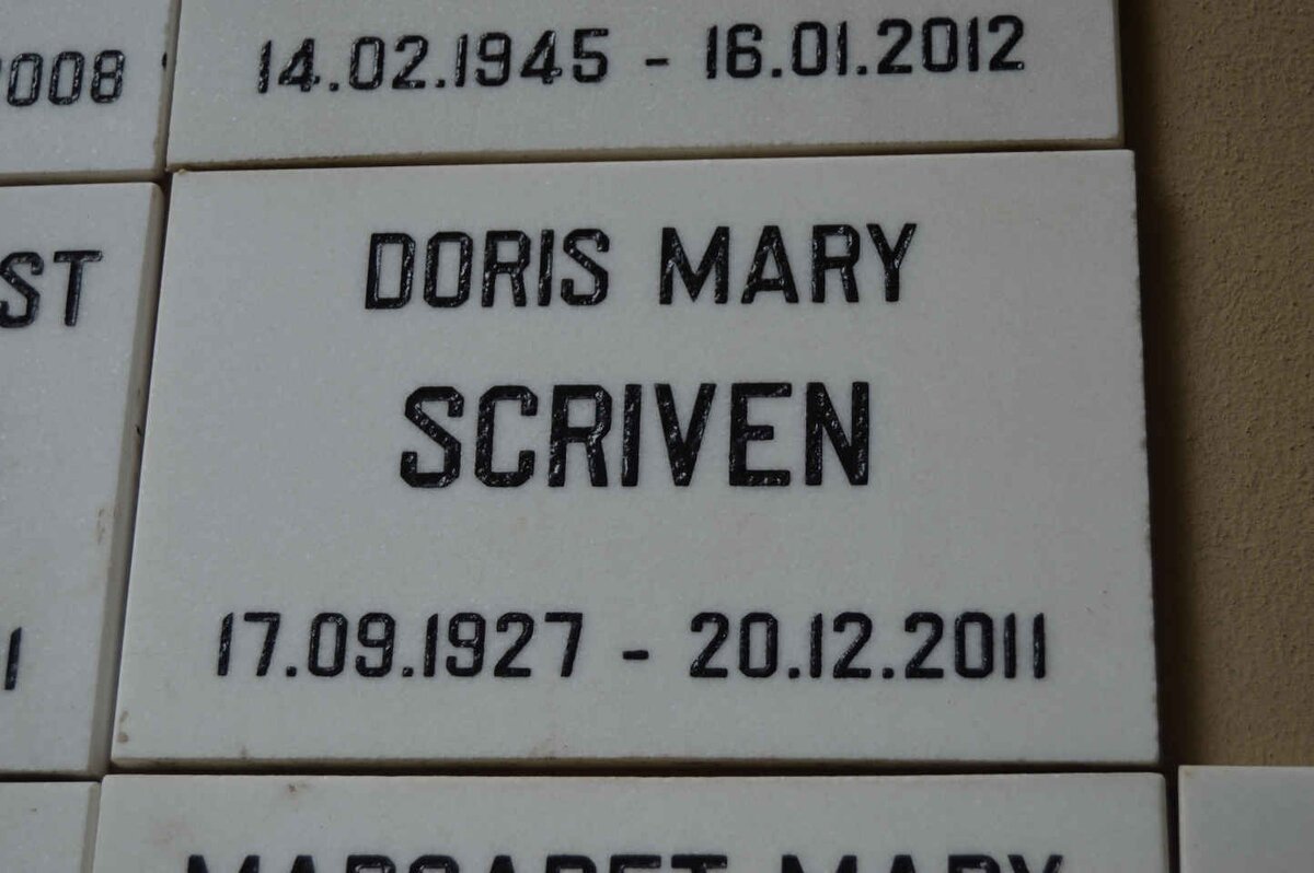 SCRIVEN Doris Mary 1927-2011