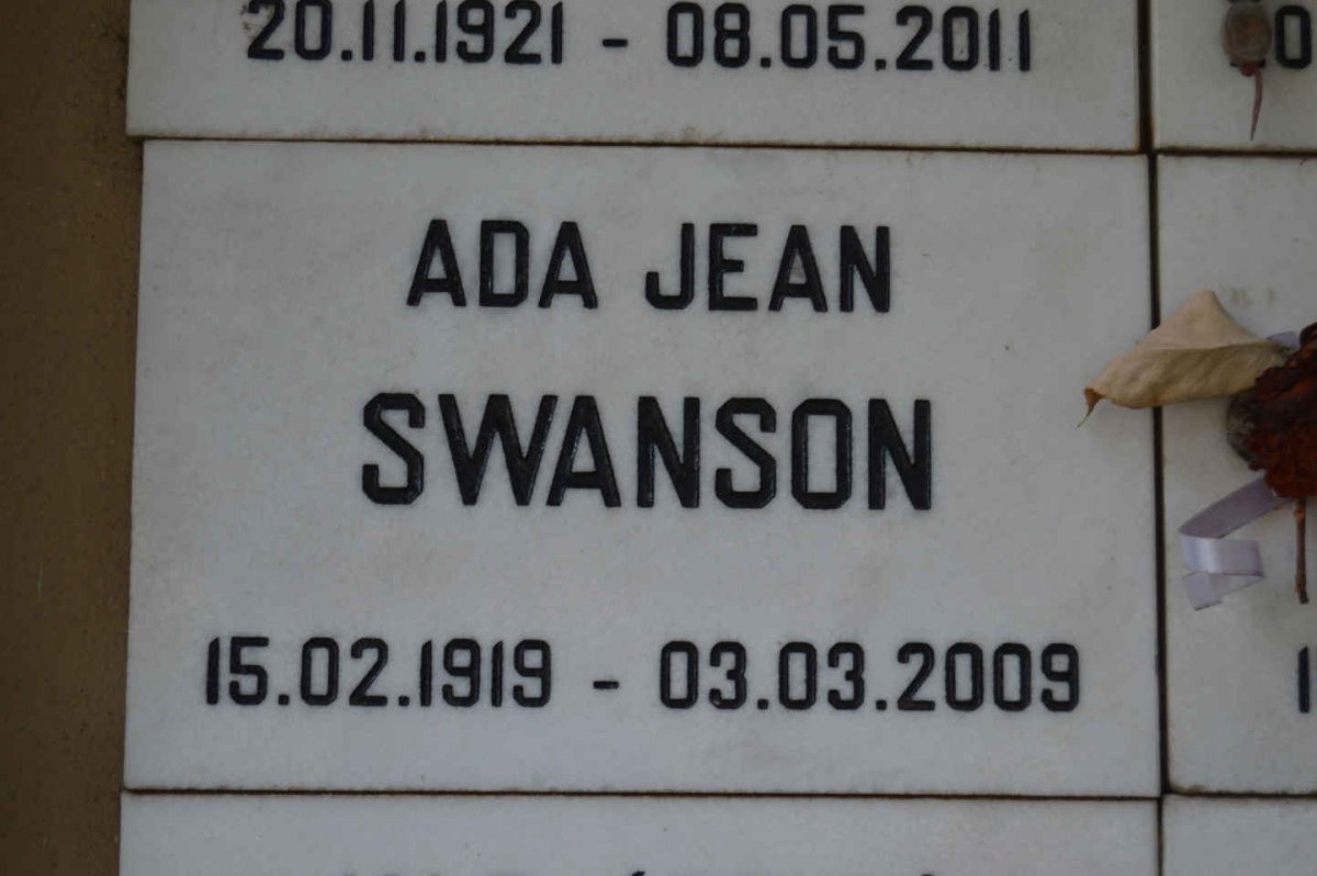 SWANSON Ada Jean 1919-2009