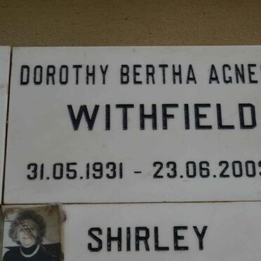 WITHFIELD Dorothy Bertha Agnes 1931-2003