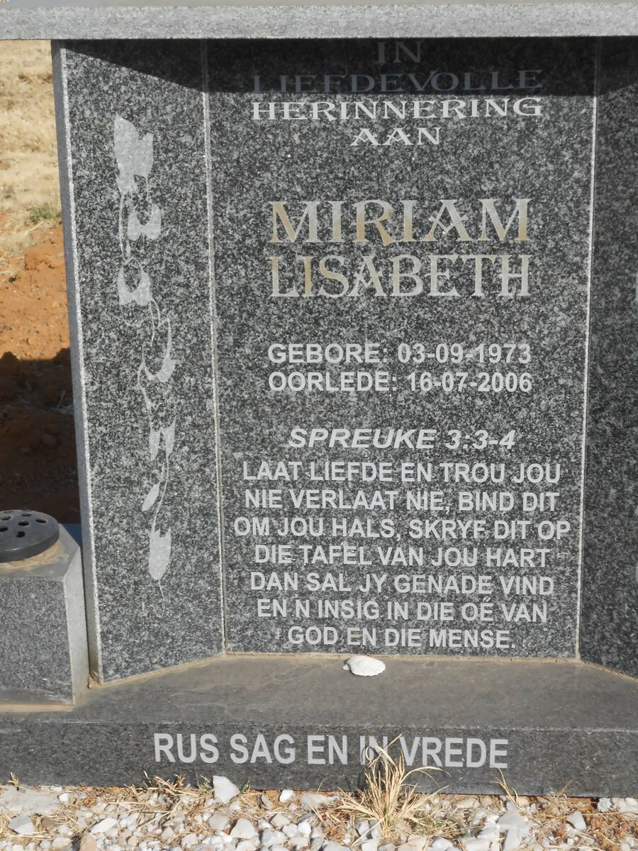 ? Miriam Lisabeth 1973-2006