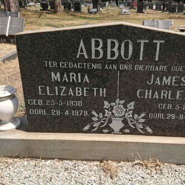 ABBOTT James Charles 1926-2017 &amp; Maria Elizabeth 1930-1979