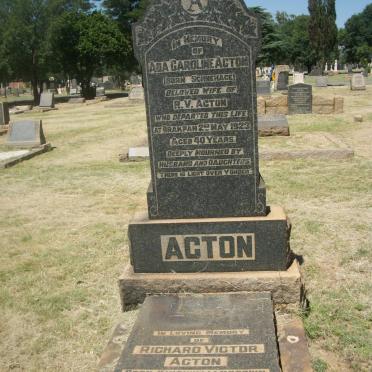 ACTON Ada Caroline nee SCHNEHAGE -1923