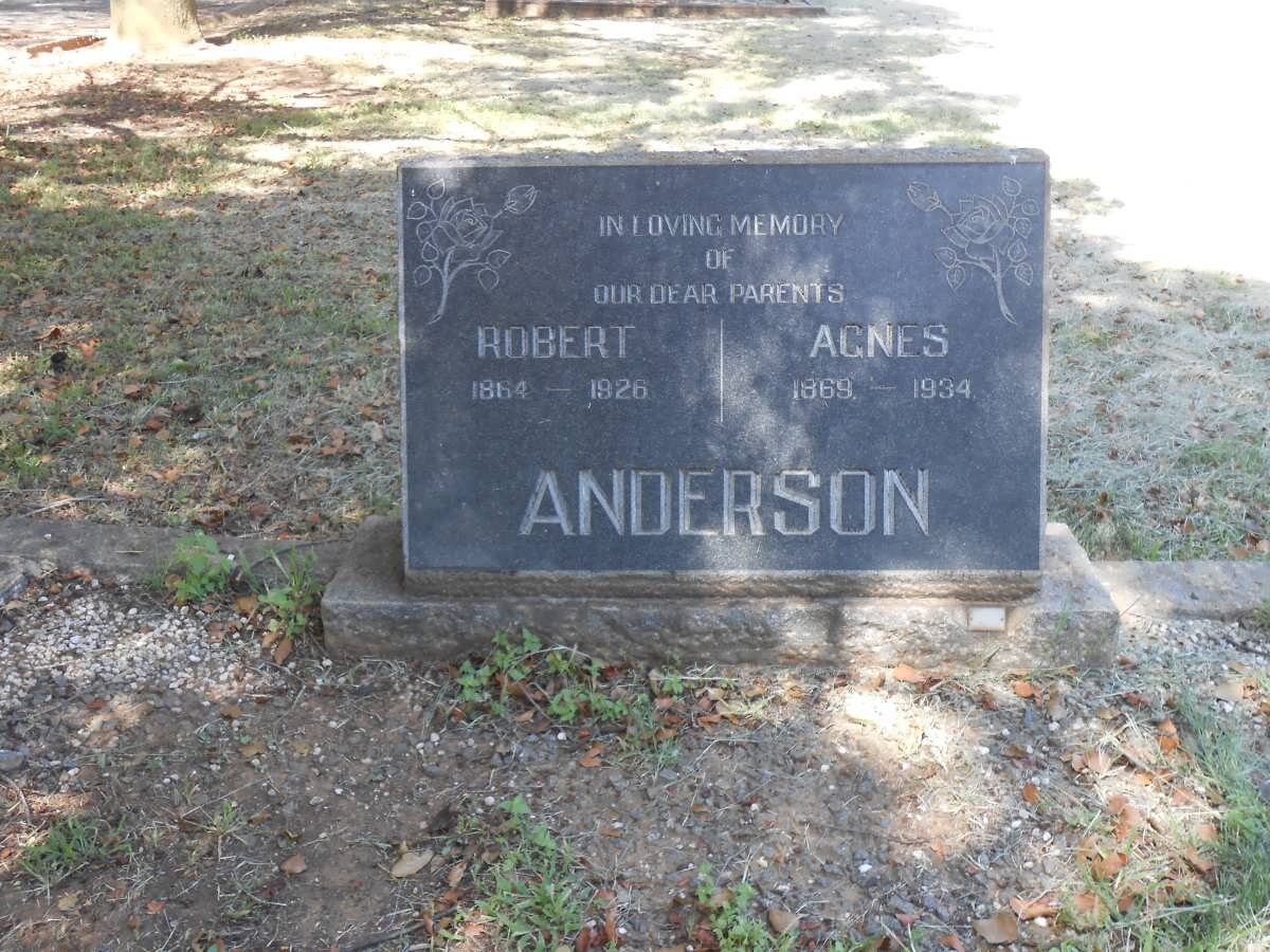 ANDERSON Robert 1864-1926 &amp; Agnes 1869-1934