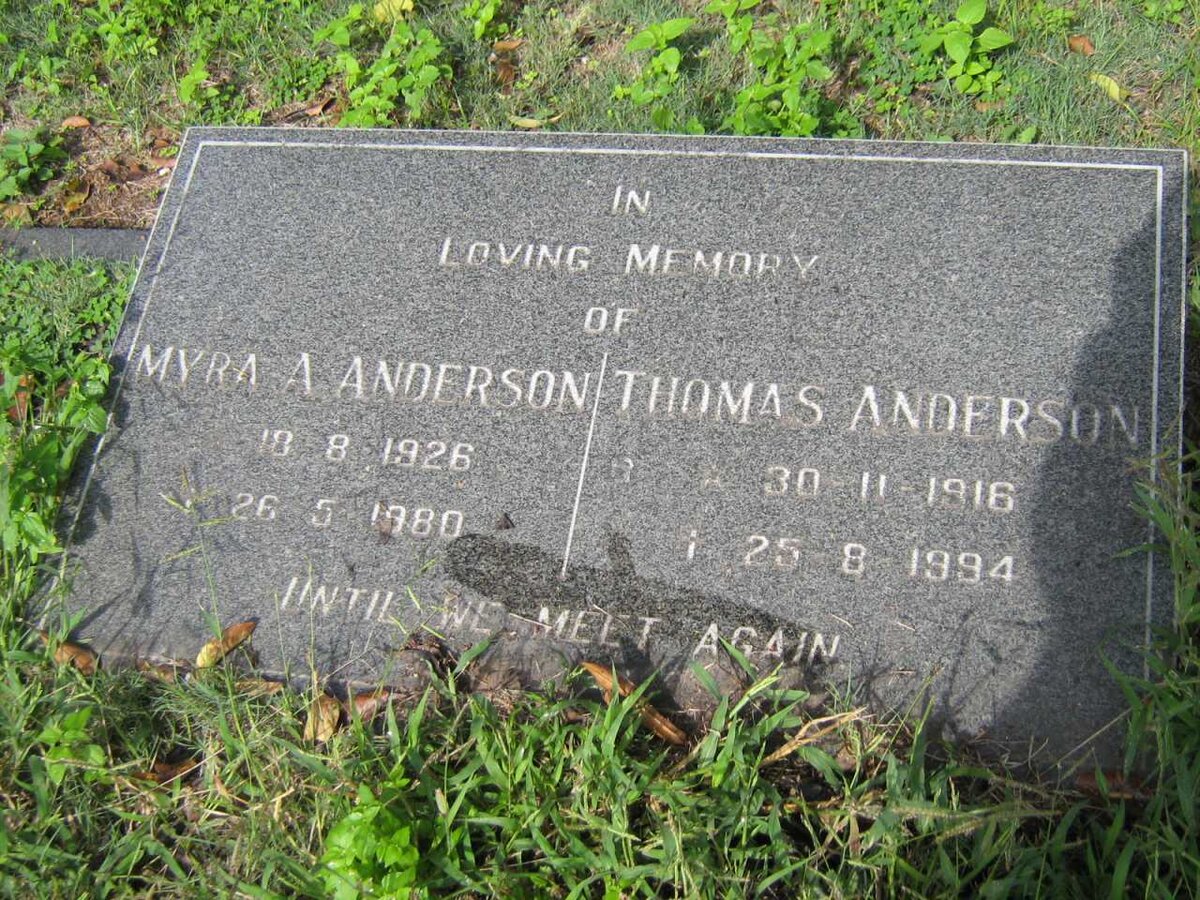 ANDERSON Thomas 1916-1984 &amp; Myra A. 1926-1980