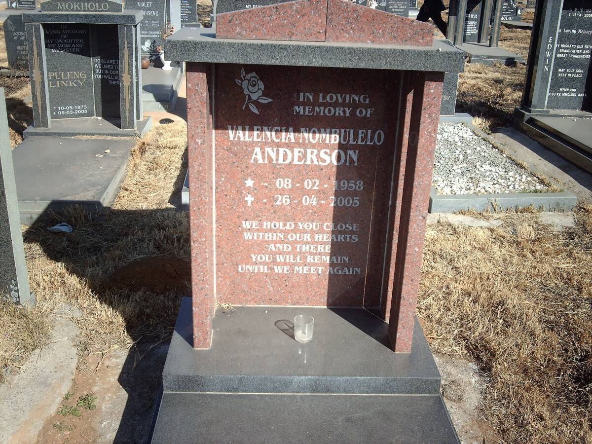 ANDERSON Valencia Nombulelo 1958-2005