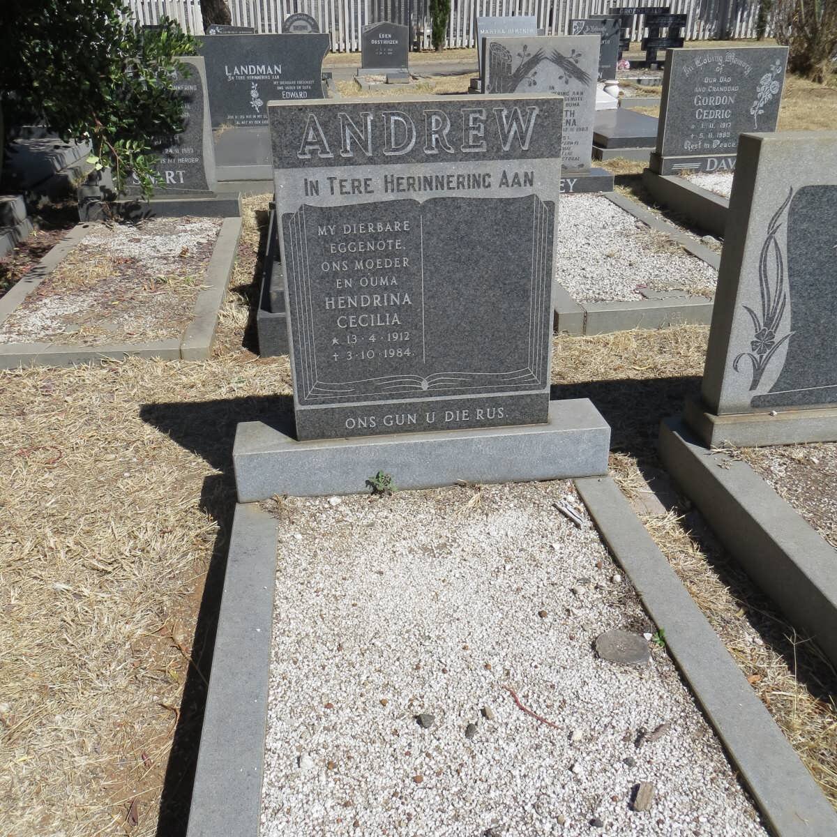 ANDREW Hendrina Cecilia 1912-1984