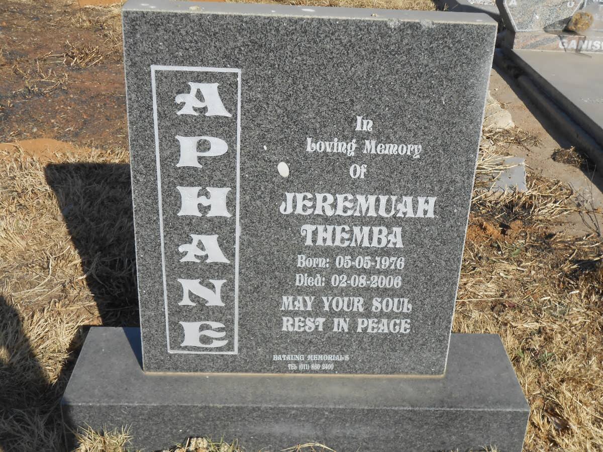 APHANE Jeremuah Themba 1976-2006