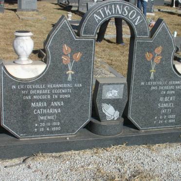 ATKINSON Albert Samuel 1922-1994 &amp; Maria Anna Catharina 1919-1990