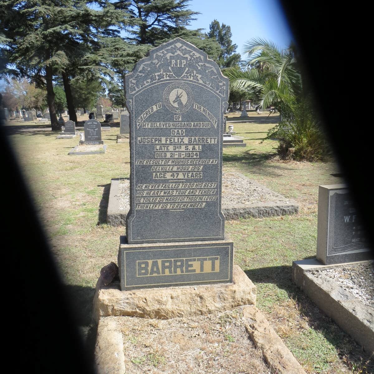 BARRETT Joseph Felix -1934