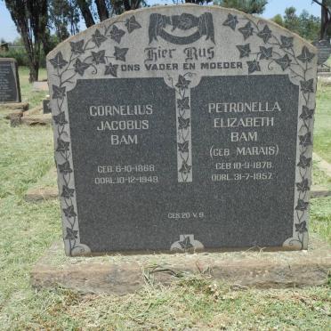 BAM Cornelius Jacobus 1868-1949 &amp; Petronella Elizabeth MARAIS 1878-1952