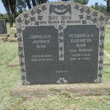BAM Cornelius Jacobus 1868-1949 &amp; Petronella Elizabeth MARAIS 1878-1952