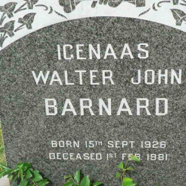 BARNARD Igenaas Walter John 1926-1981