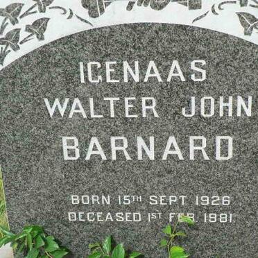 BARNARD Igenaas Walter John 1926-1981