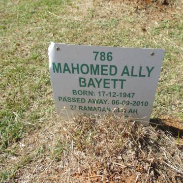 BAYETT Mahomed Ally 1947-2010
