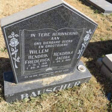 BAUSCHER Willem Hendrik Frederick 1918-1994 &amp; Hendrika Jacoba 1928-