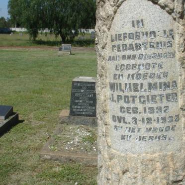 BADENHORST Pieter Corneli? -1929 :: POTGIETER Wilhelmina J. 1892-1932