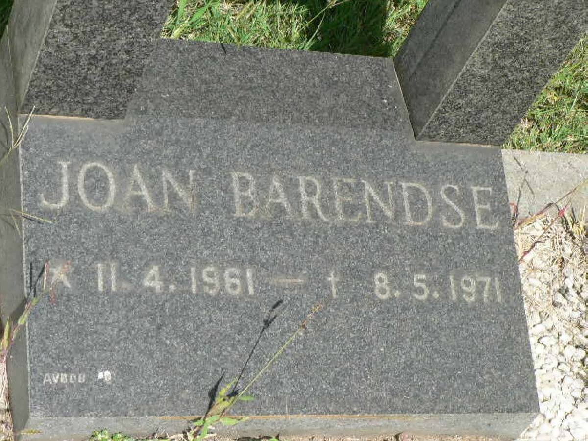 BARENDSE Joan 1961-1971
