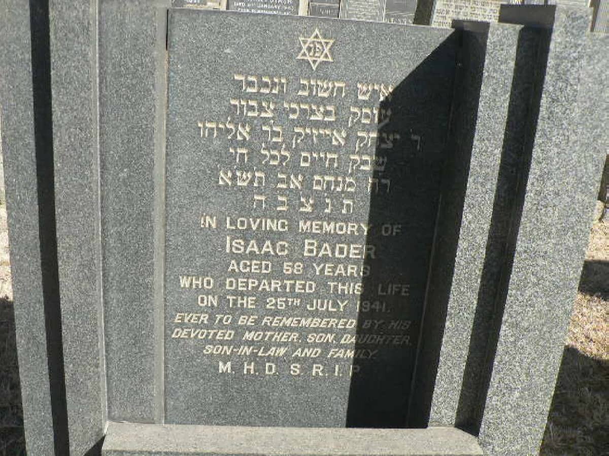 BADER Isaac -1941
