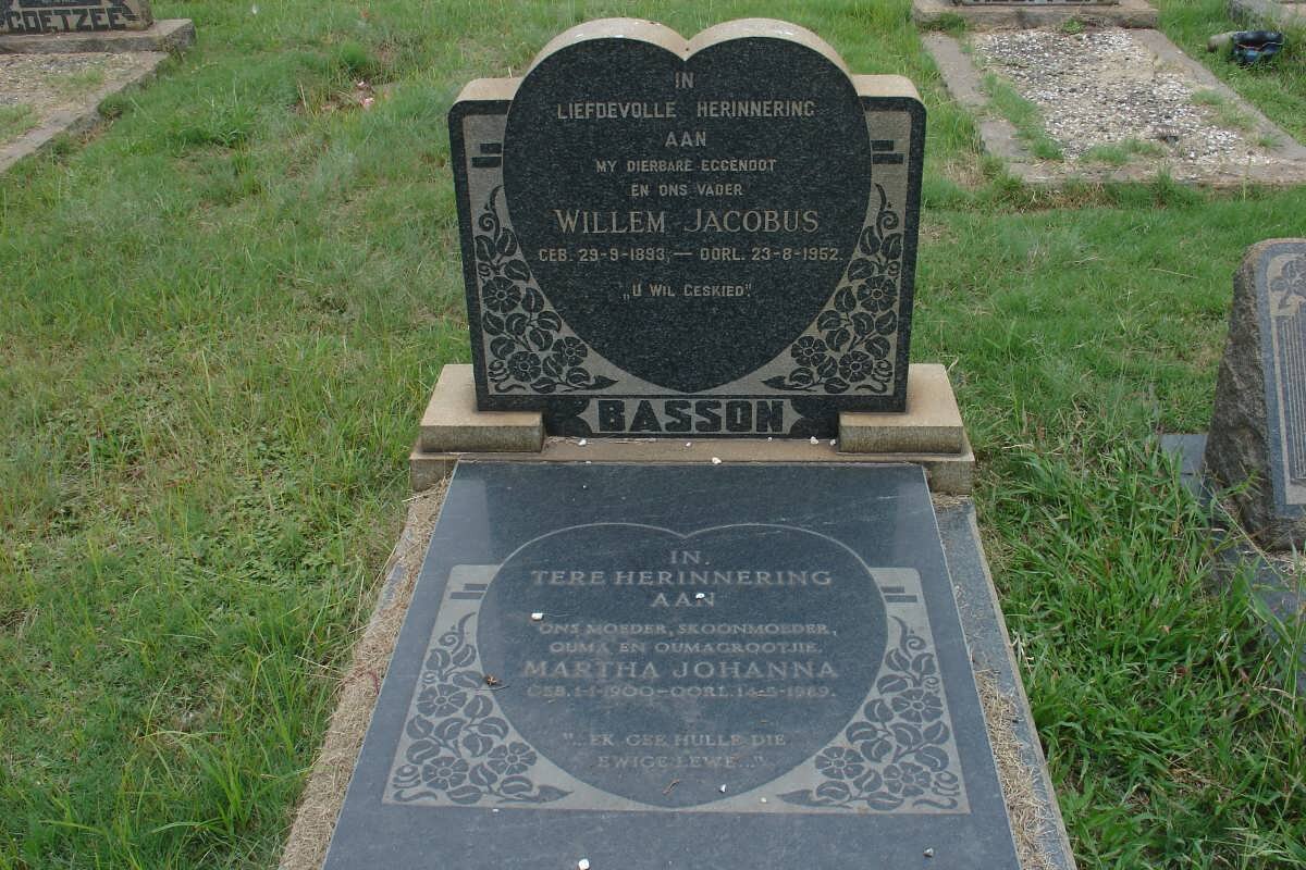 BASSON Willem Jacobus 1893-1952 &amp; Martha Johanna 1900-1989