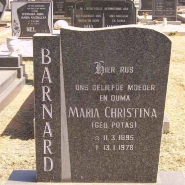 BARNARD Maria Christina nee POTAS 1895-1978