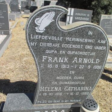 BARAG Frank Arnold 1913-1986 &amp; Helena Catharina 1916-1988
