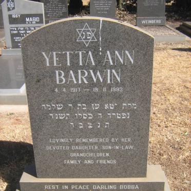 BARWIN Yetta Ann -1917-1993