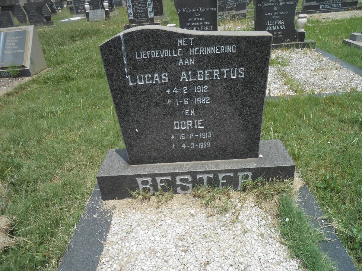 BESTER Lucas Albertus 1912-1982 &amp; Dorie 1913-1999