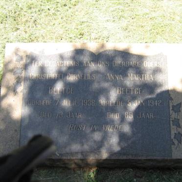 BEETGE Christoffel Cornelius -1938 &amp; Anna Martha -1942