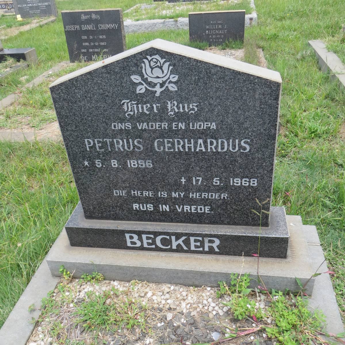 BECKER Petrus Gerhardus 1896-1968