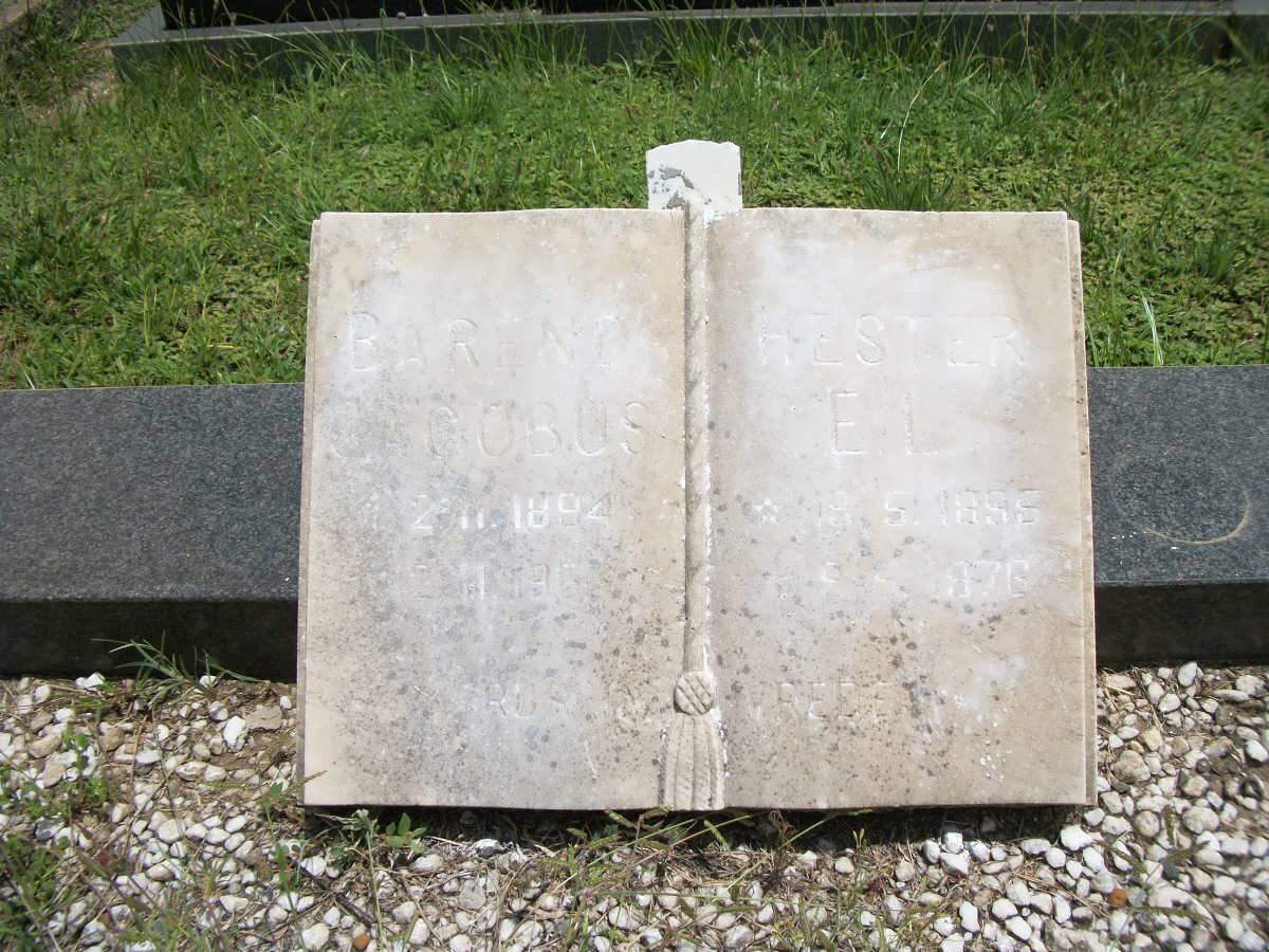 BESTER Barend Jacobus 1894-1963 &amp; Hester E.L. 1895-1976