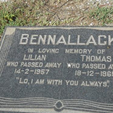 BENNALLACK Thomas -1965 &amp; Lilian -1957