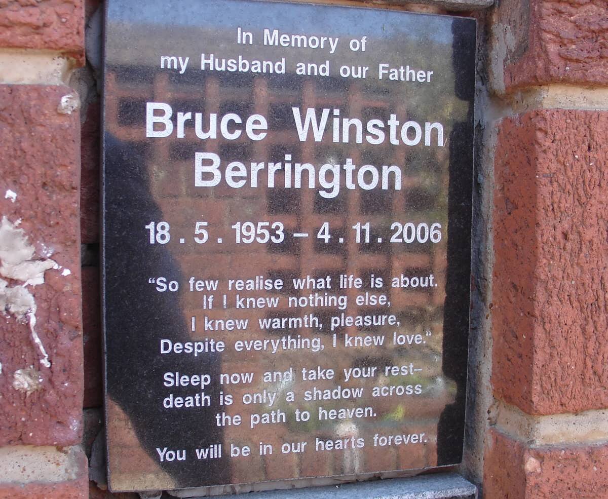 BERRINGTON Bruce Winston 1953-2006