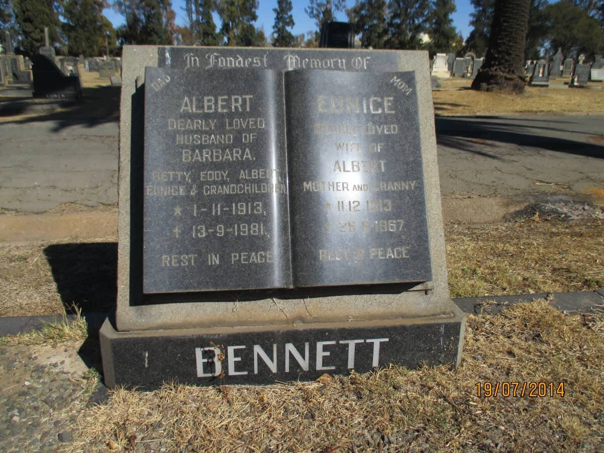 BENNETT Albert 1913-1981 &amp; Eunice 1913-1967