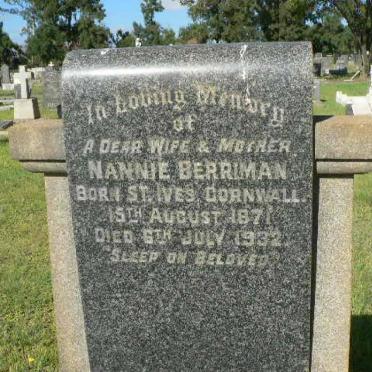 BERRIMAN Nannie 1871-1932