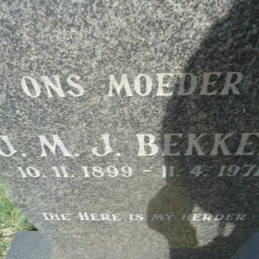 BEKKER J.M.J. 1899-1971