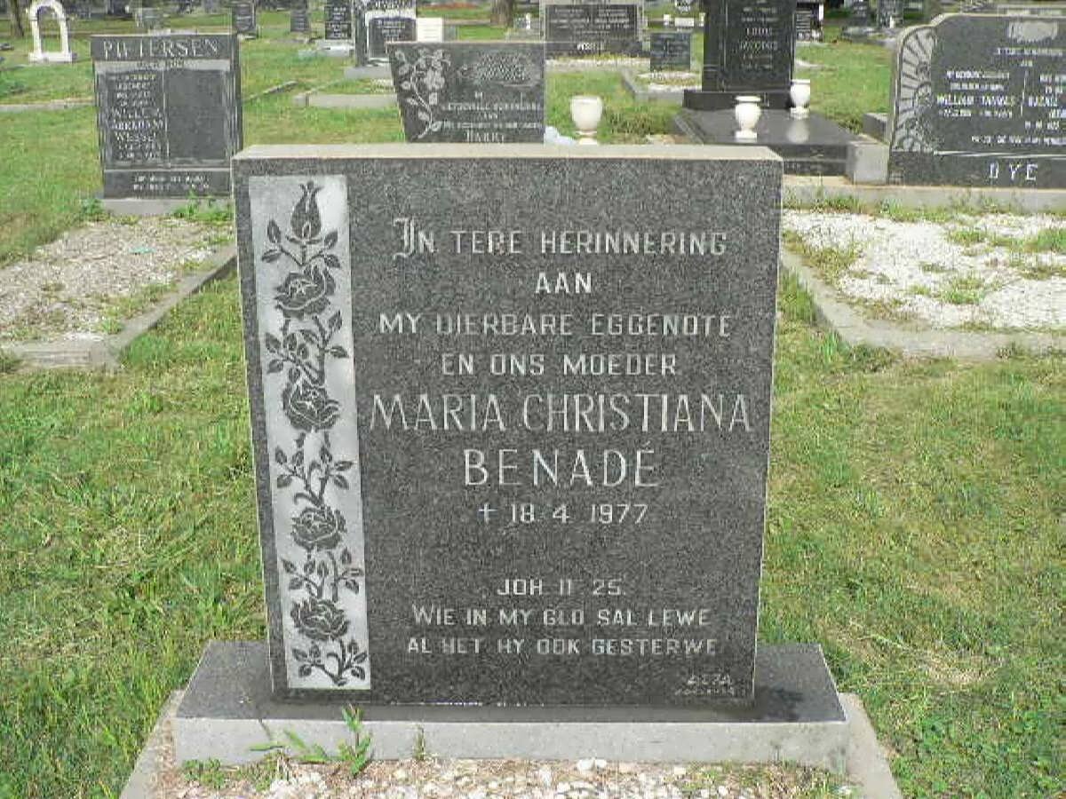 BENADE Maria Christiana -1977