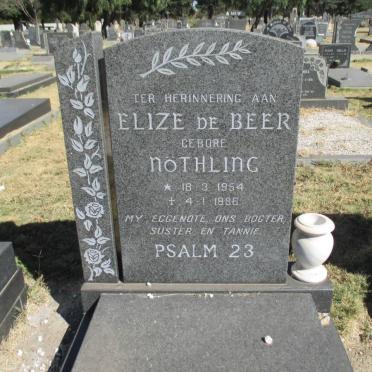 BEER Elize, de nee NÖTHLING 1954-1986