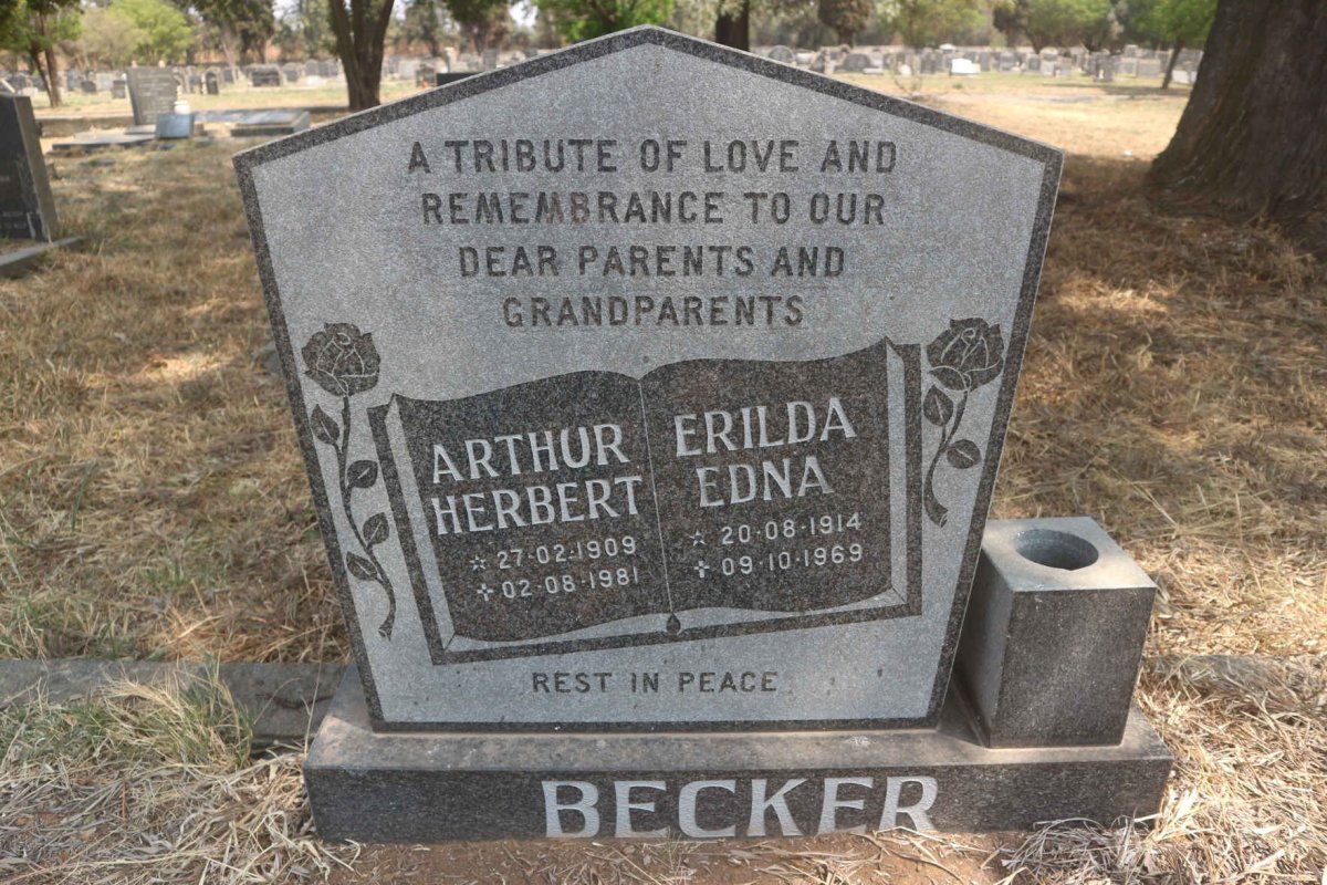 BECKER Arthur Herbert 1909-1981 &amp; Erilda Edna 1914-1969