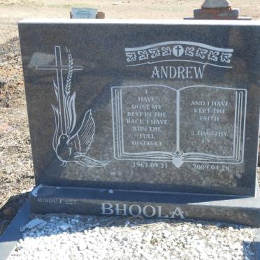 BHOOLA Andrew 1963-2009