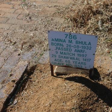 BHULA Amina M. 1932-1997