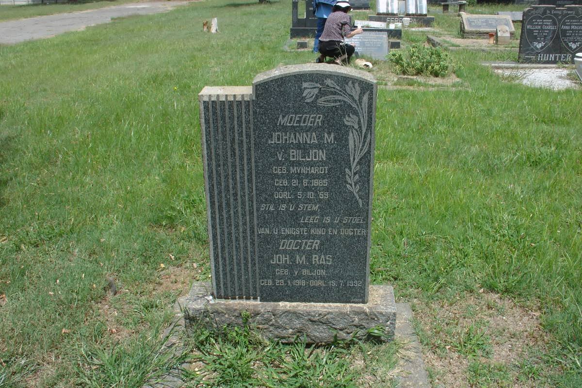 BILJON Johanna M., van geb MYNHARDT 1885-1959 :: RAS Johanna M. geb VAN BILJON 1918-1992