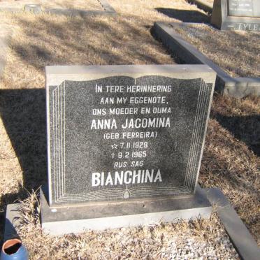 BIANCHINA Anna Jacomina nee FERREIRA 1929-1965