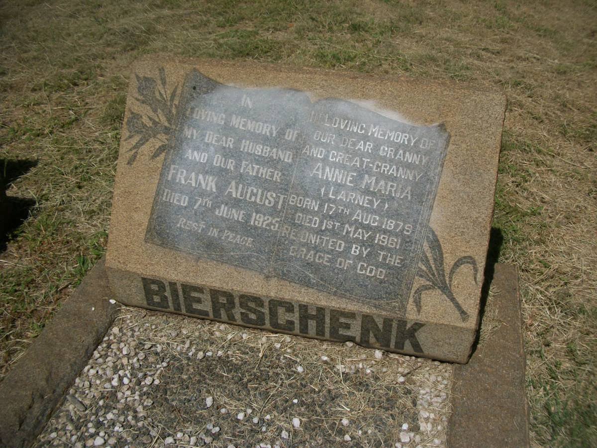 BIERSCHENK Frank August -1925 &amp; Annie Maria LARNEY 1879-1961