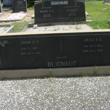 BLIGNAUT Johan H.S. 1895-1972 &amp; Heila A.E. 1904-1970