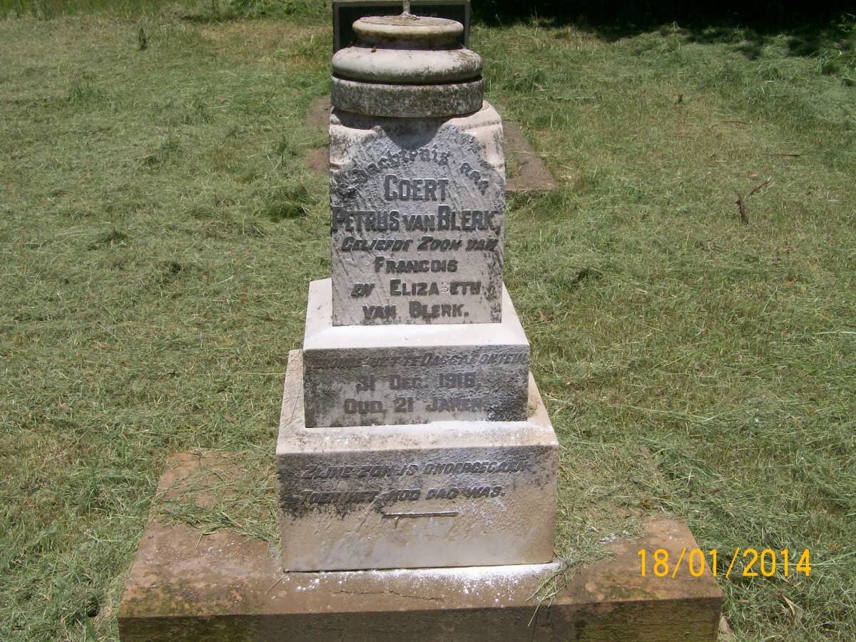 BLERK Coert Petrus, van -1916