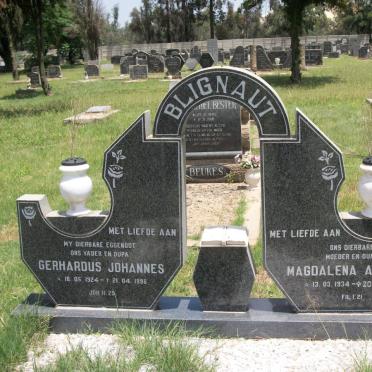 BLIGNAUT Gerhardus Johannes 1924-1996 &amp; Magdalena Adriana 1934-2010