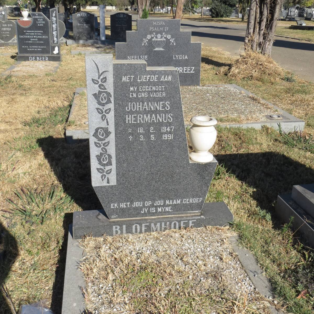 BLOEMHOFF Johannes Hermanus 1947-1991