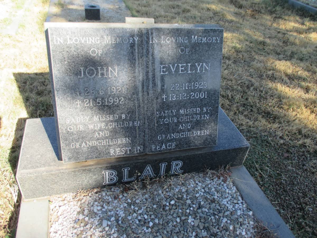 BLAIR John 1928-1992 &amp; Evelyn 1923-2001