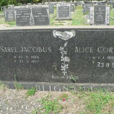 BLIGNAUT Sarel Jacobus 1903-1977 &amp; Alice Cornelia 1908-1992